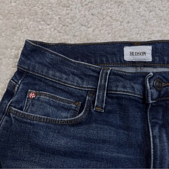 Hudson Blair High Rise Skinny Jeans Distressed. Classic Dark Blue Size 27 - Picture 7 of 10